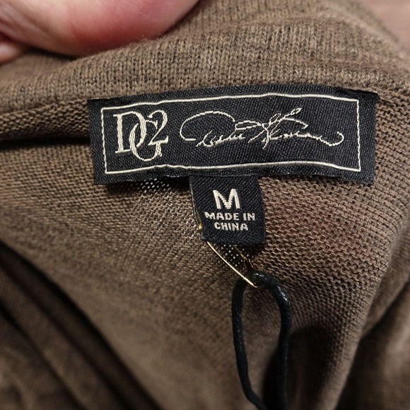 NWT DG2 DIANE GILMAN BROWN PULLOVER SWEATER WOMENS SIZE M MEDIUM NEW! - Picture 5 of 8